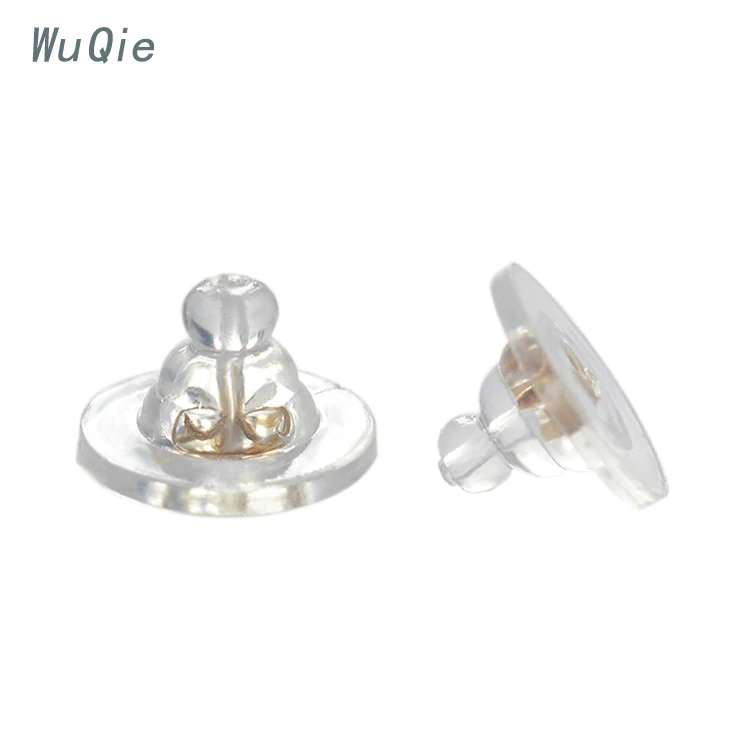 
Wuqie Factory Price 925 Sterling Silver Accessory Earplugs Silicone Rubber Stud Earring Backs Stopper for Earring Stud 