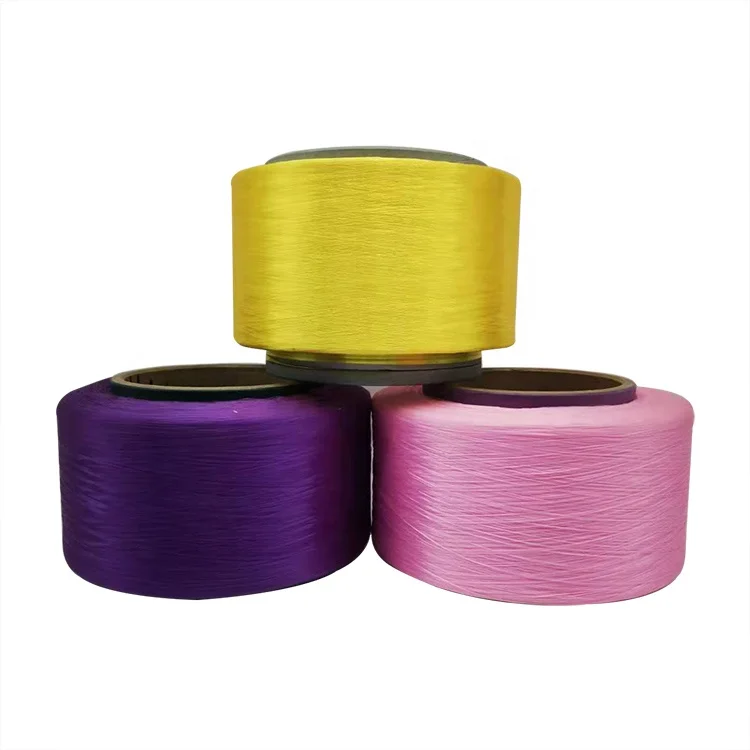  A AA grade 250D 300D polyester FDY HIM bright tribloal dyed color filament yarn for elastic