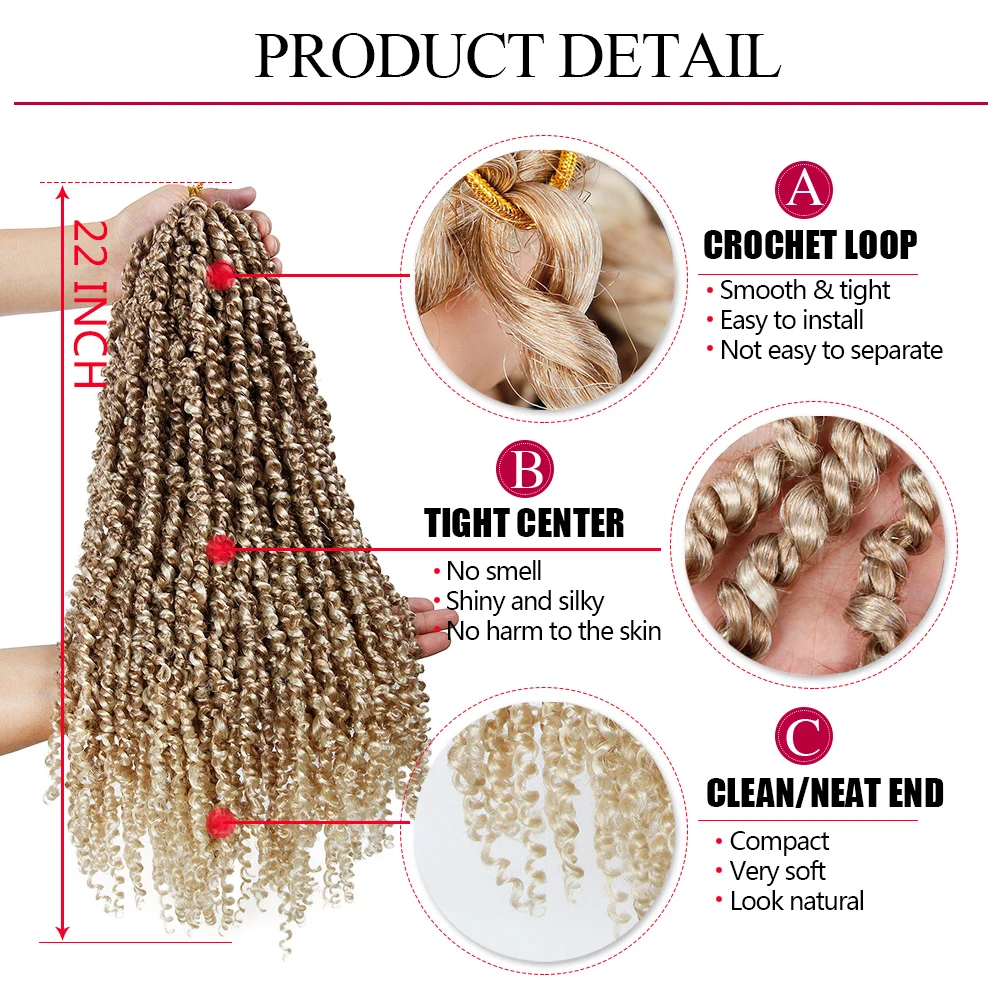 
passion twist crochet hair 22 inches braiding hair for women wholesale synthetic crochet braid hair 