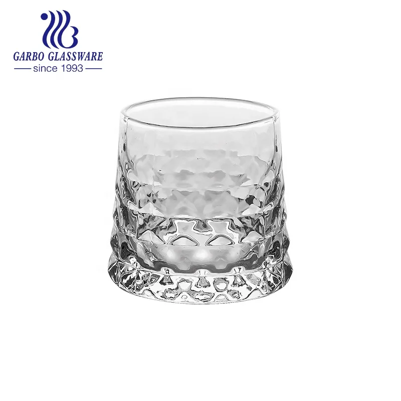 552ml handmade glass tumbler clear premium long drink highball glass water cup with special pattern  water tea drink glass cup