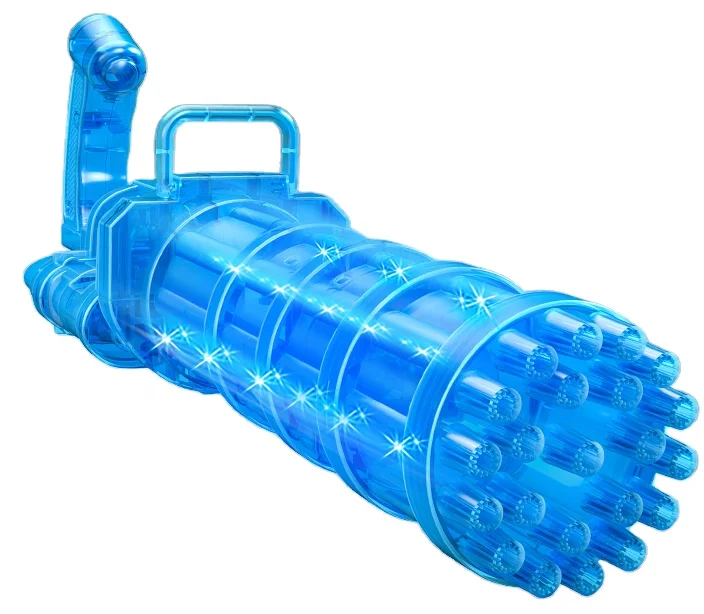 22 Holes Strong Bubble gun semi automatic gatling bubble machine for children bubble gatling gun with led