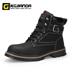 GUYISA brand fashion grey high cut safety boots men's non-slip wear-resistant stab-resistant steel toe safety work boots