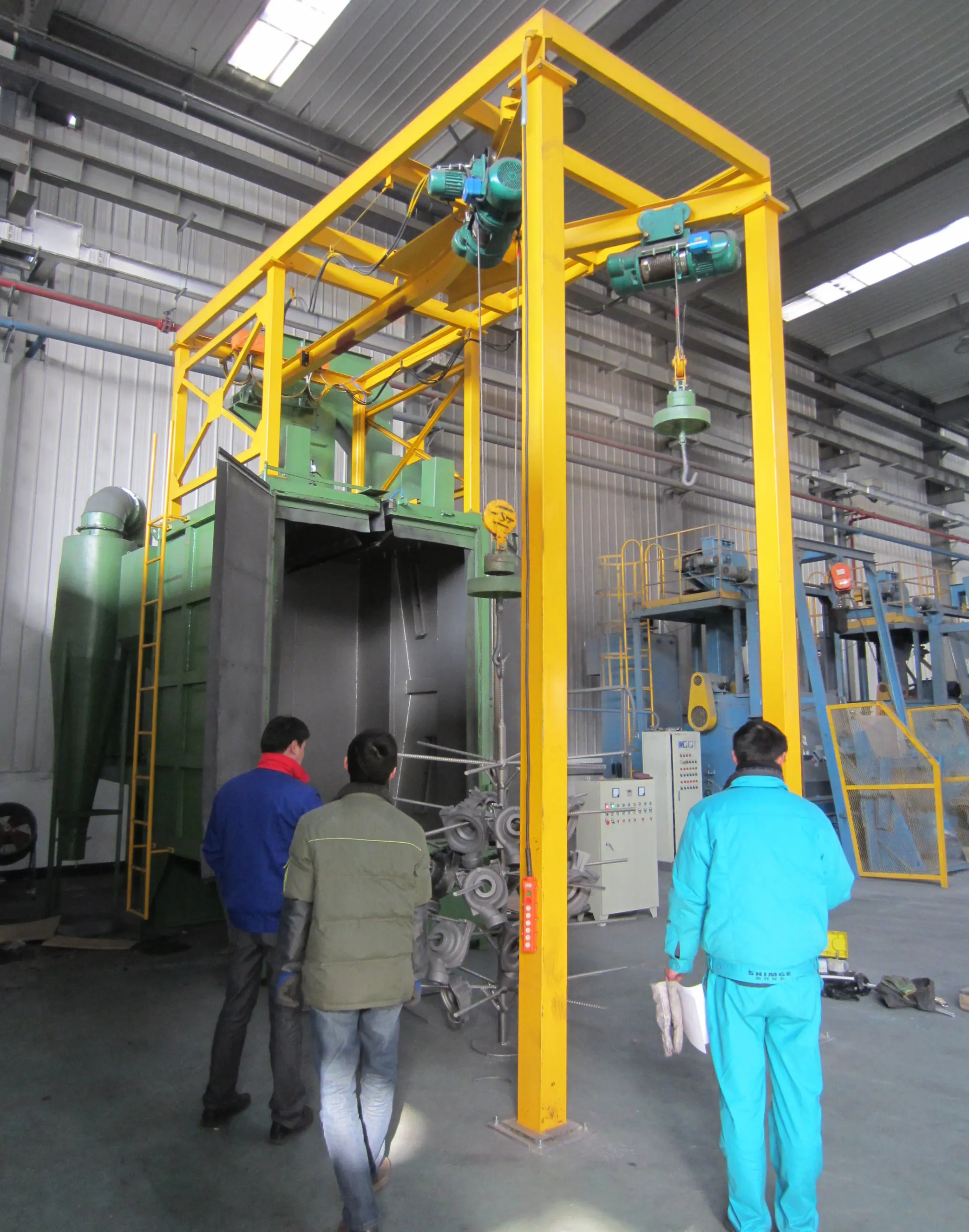 Industrial used machine Hook Type Shot Blasting Machine, Cleaning Sandblaster Abrator Abrator