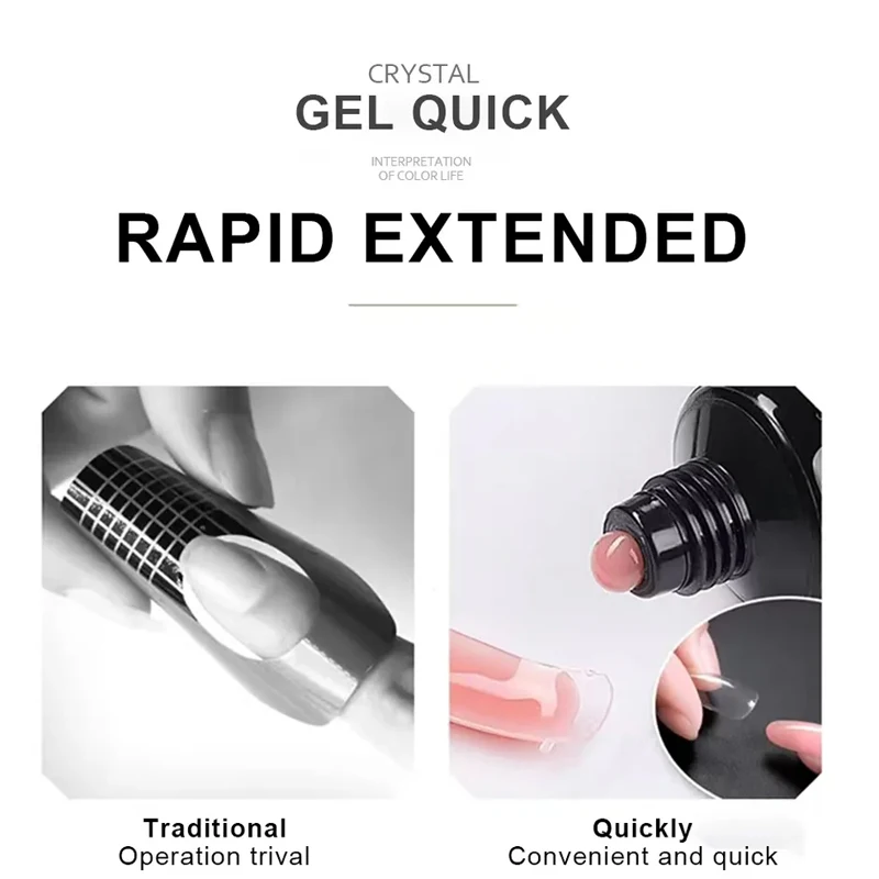 HS Custom Logo 6-Color UV Poly Nail Gel Extension Kit 15ml for Art Salon DIY OEM/ODM Services Available