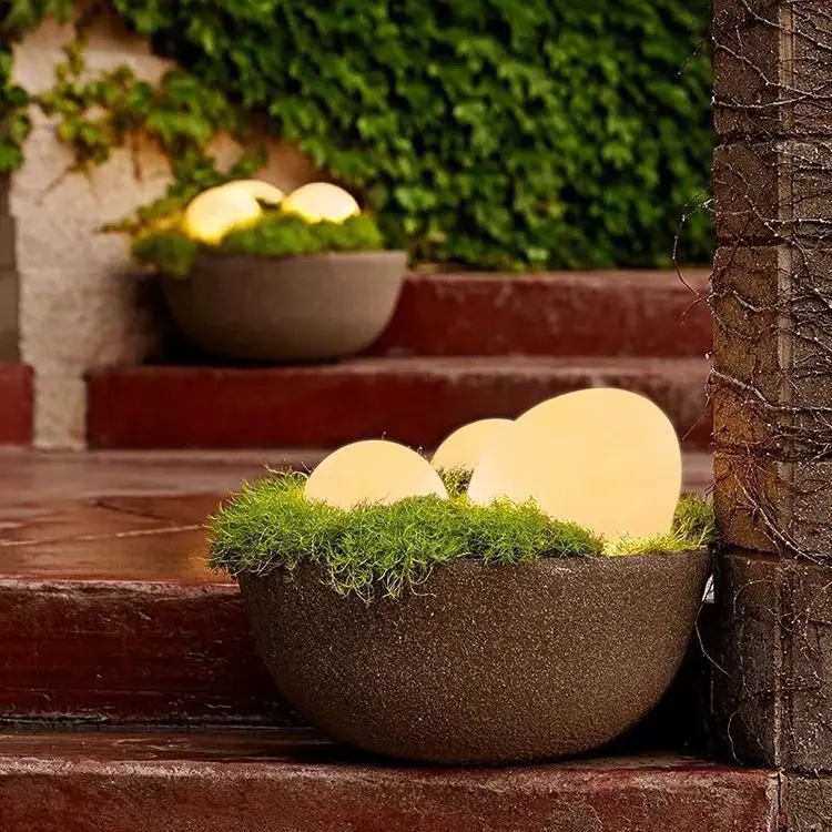 Landscape Light Outdoor Waterproof Solar Villa Garden Decoration Courtyard Luminous Stone Pebbles LED Lawn Light