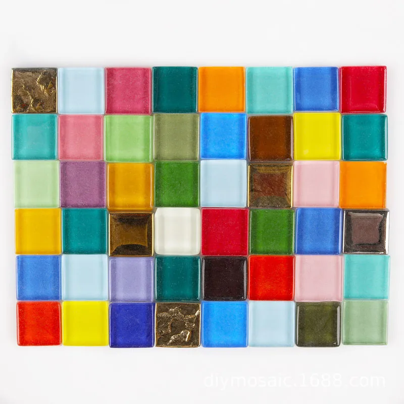 Crystal Mosaic Tiles Squares Stained Glass for Crafts Supplies DIY Picture Frames Handmade Jewelry Coasters Art Decoration