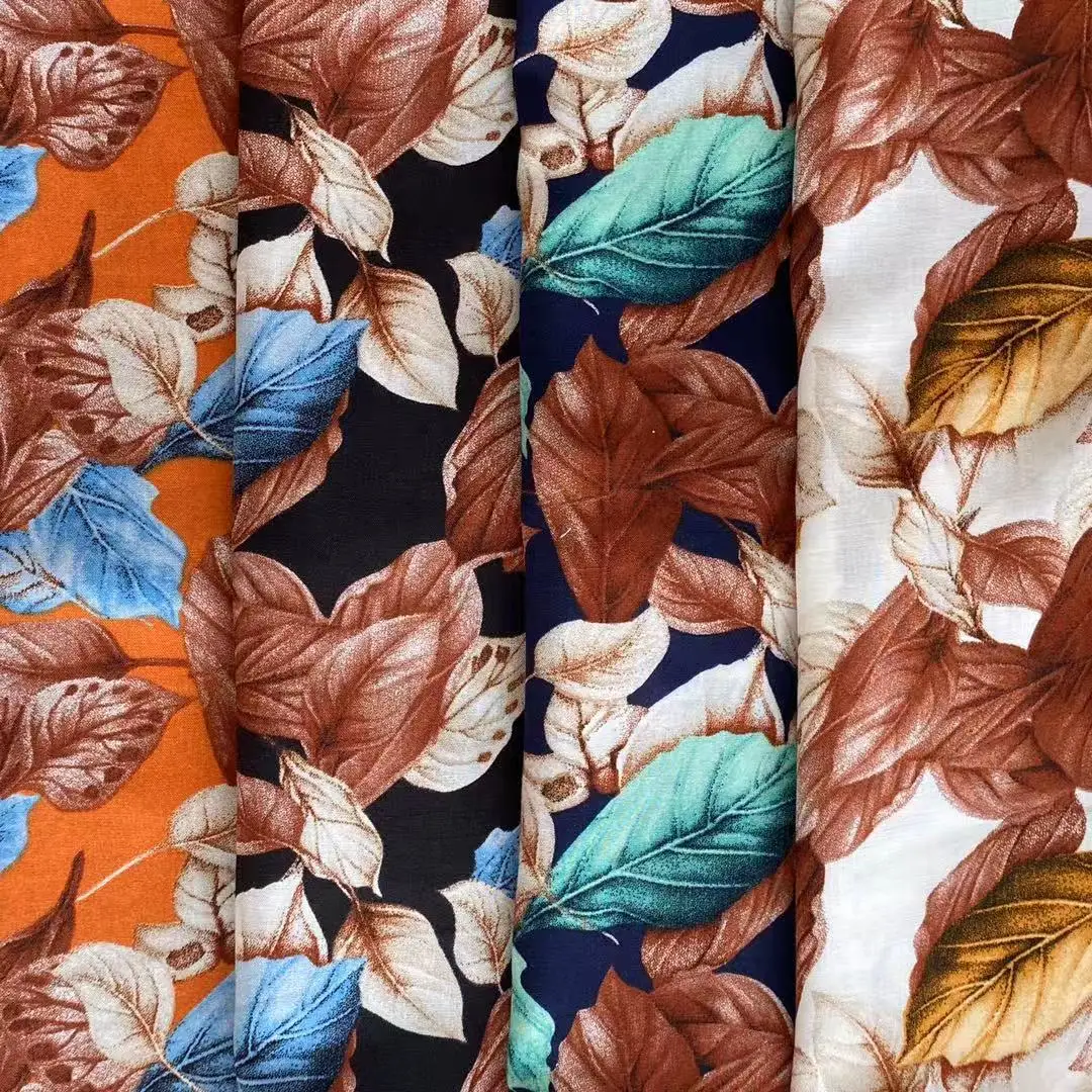 ISP Textile Women Clothing Cloth Fabric Plain Woven RAYON Textile Material Printed Fabric For Dress