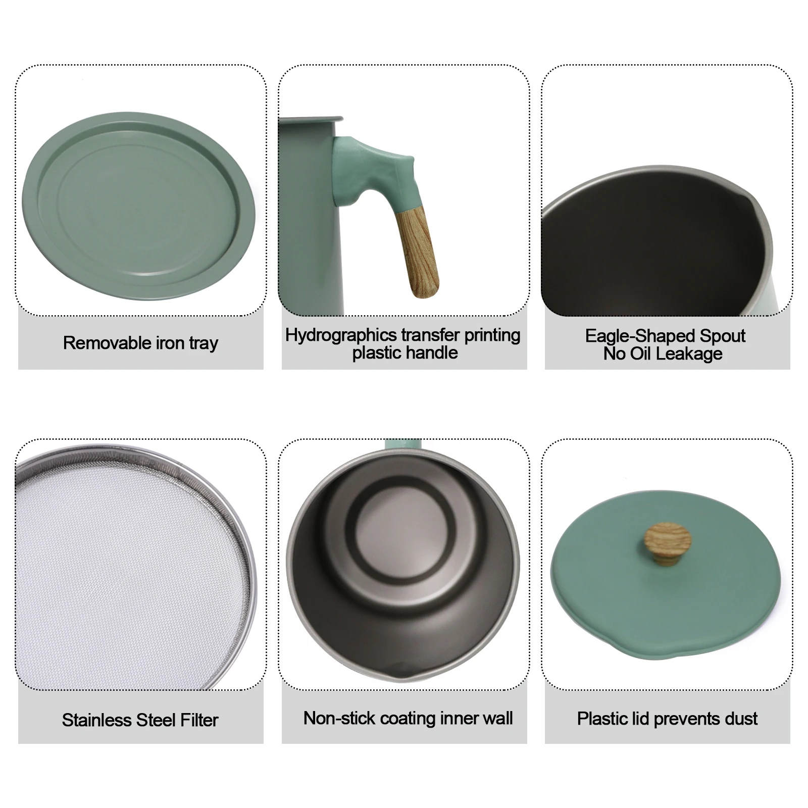 Bacon Grease Container Thick Iron Oil Filter Pot Rust-Proof Oil Storage Container For Kitchen (1.4L/1.7L) Grease Can