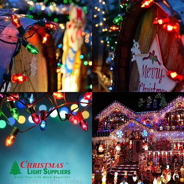 Replacement Bulbs C7 E12 Clear Multi Colors  Candelabra lamp Christmas  String Light Xmas chain lights BULBS