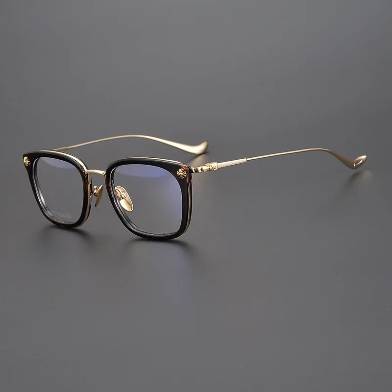 Teenyoun Ultra-Light Pure Titanium 9G Literary Small Exquisite Glasses Frame Male Retro Box Type With Myopia Eyewear