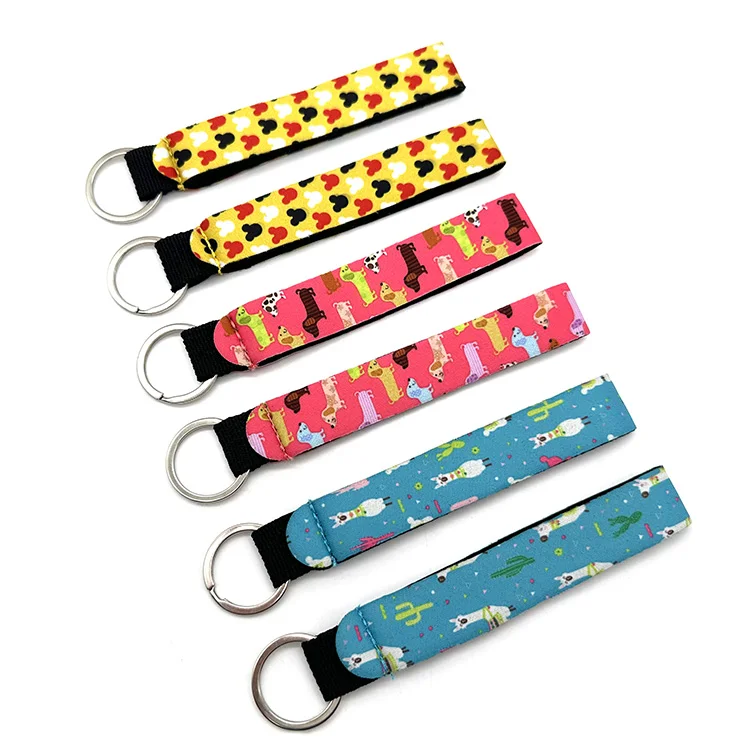 Wholesale Custom Neoprene Floating Keychain with Sublimation Screen Printing Logo Boat Swim Float Keychain
