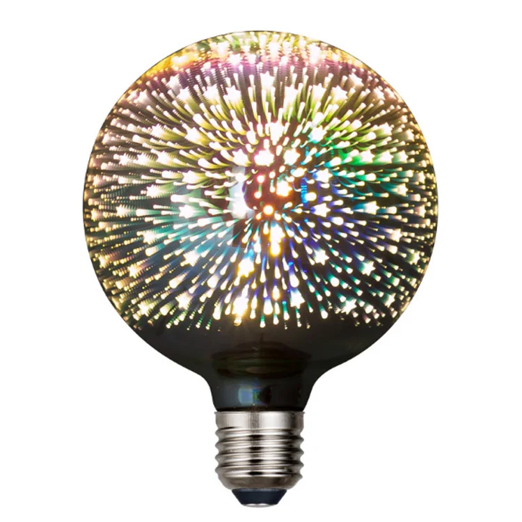 Hot sale decoration 3D LED bulb colorful firework ball light stars shining oversized globe night light