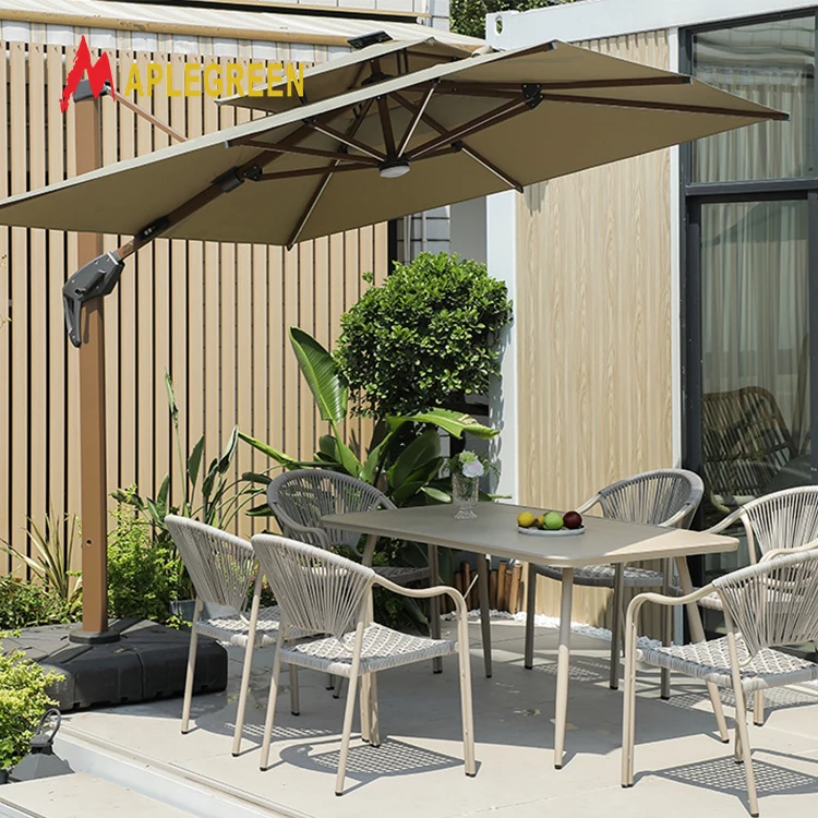 Modern Outdoor Cafe Table and Chair Set Garden Hotel Villa Restaurant Balcony Rattan Chair Metal Outdoor Table