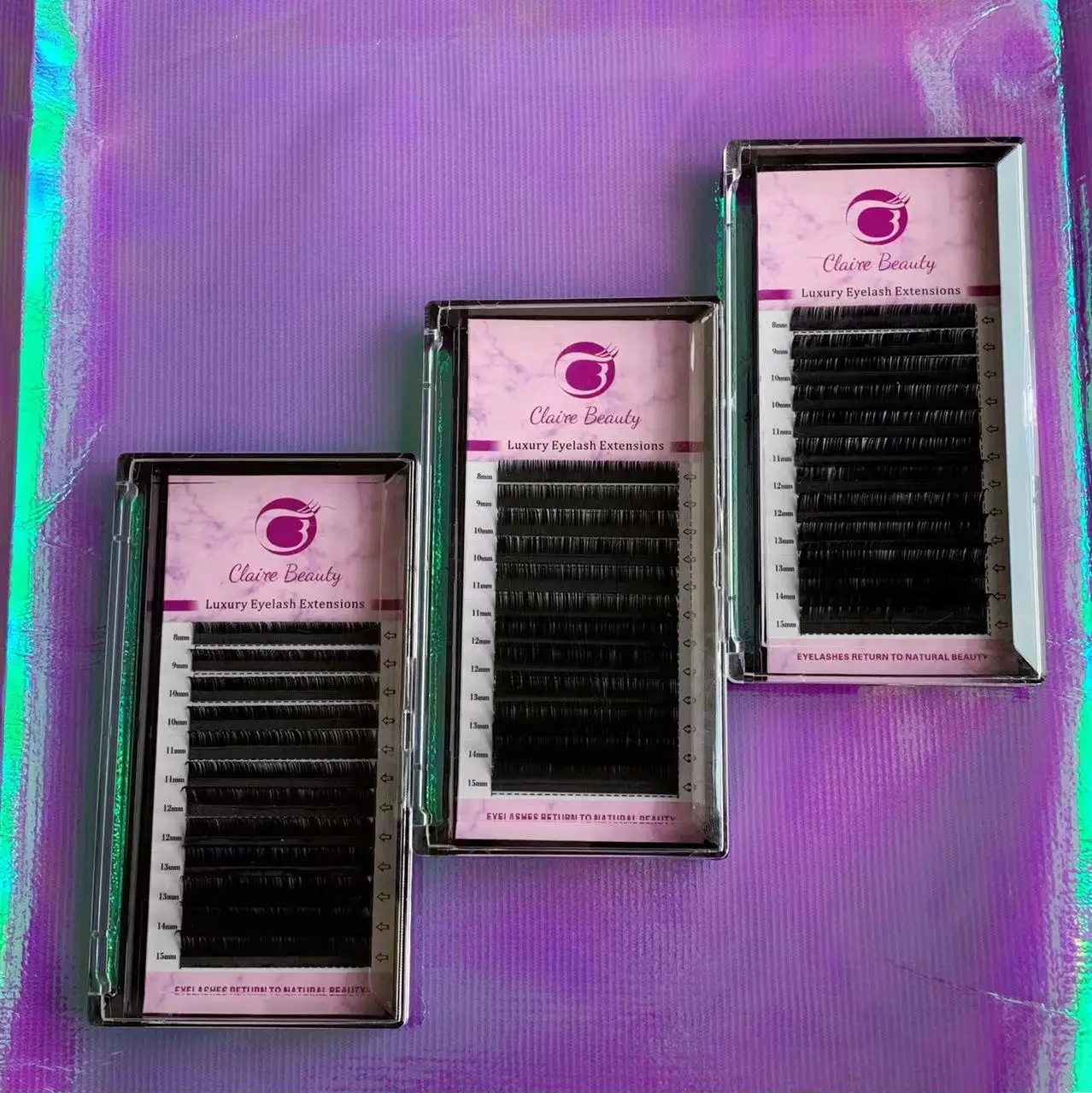 claire beauty mink eyelash material wholesale eyelash extension factory private label eyelash extensions