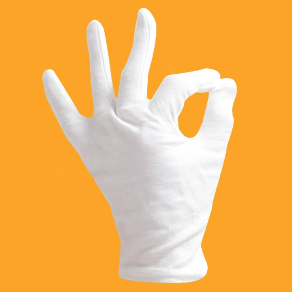 GM1001 Formal Uniform Honor Guard Parade Marching Gloves Jewelry Wedding Inspection Etiquette White Thin Cotton Gloves