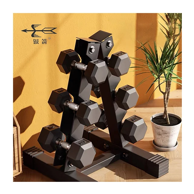 Cheap Solid Cast Iron black rubber hexagonal dumbbells home gym use 10 kg 40kg 50kg hex dumbbell set for sale