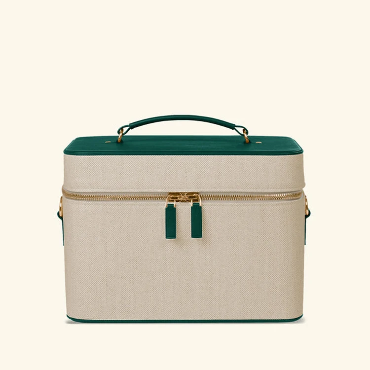 Custom makeup cosmetics bags hard cases zipper makeup organizer beauty portable canvas large travel cosmetic case with mirror