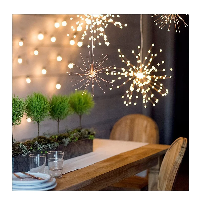 Оптовая продажа медных проволочных светодиодных дымовых фонарей Романтическая свадьба белые проволочные декоративные огни для вечеринки