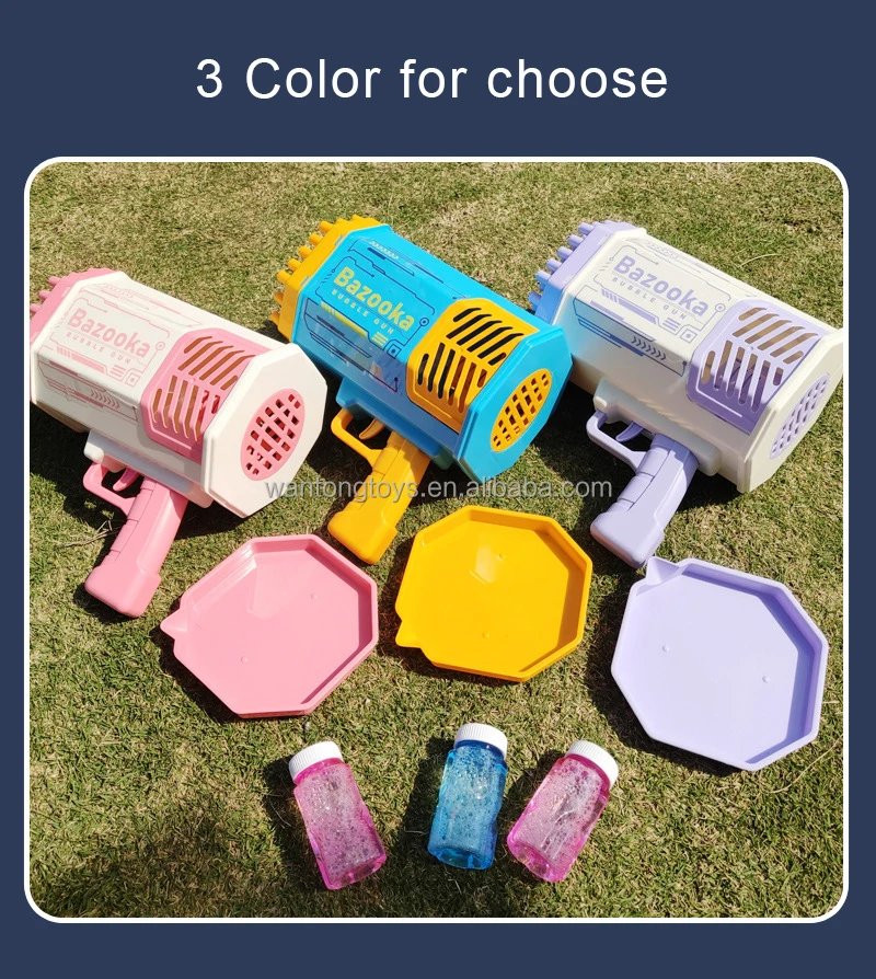 2022 Rocket Boom Bubble toys  69 Hole Gatling Bubble Gun Bubble Machine for kids and adults with light