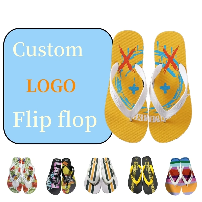 Custom Logo Flip Flop Shoes Factory New Style Anti-Slip Brand Design Flip Flops Men Top Quality  Slides For Beach Slides