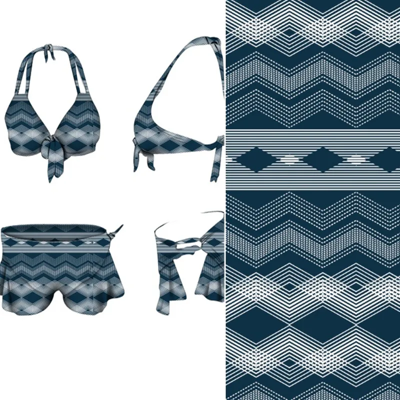 Breathable Comfortable Spandex 4 Way Stretch Printed PBT Polyester Swimwear Fabric