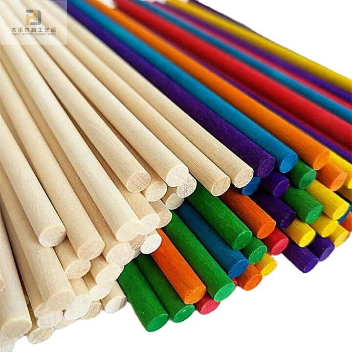 Wooden Dowel Rods for Craft 150*5mm Sturdy Dowels Wood Crafts Making Sticks for Centerpieces Model Building Wedding Ribbon Wands