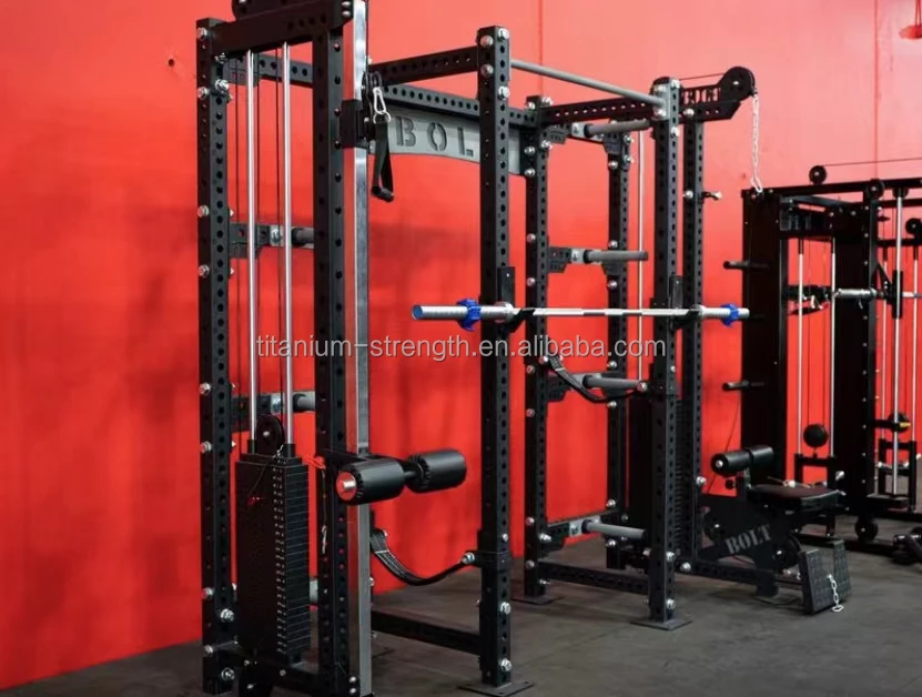 All attachments in one power rack indoor gym fitness machine  strength training