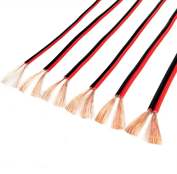 Red And Black Parallel Figure 8 Speaker Cable Twin Core Audio Wire Rip Cord For LED/Home Stereo HiFi/Car Audio System