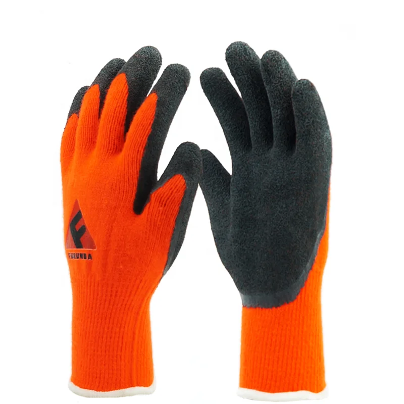 Natural latex coated polyester knitted work gloves cheap price