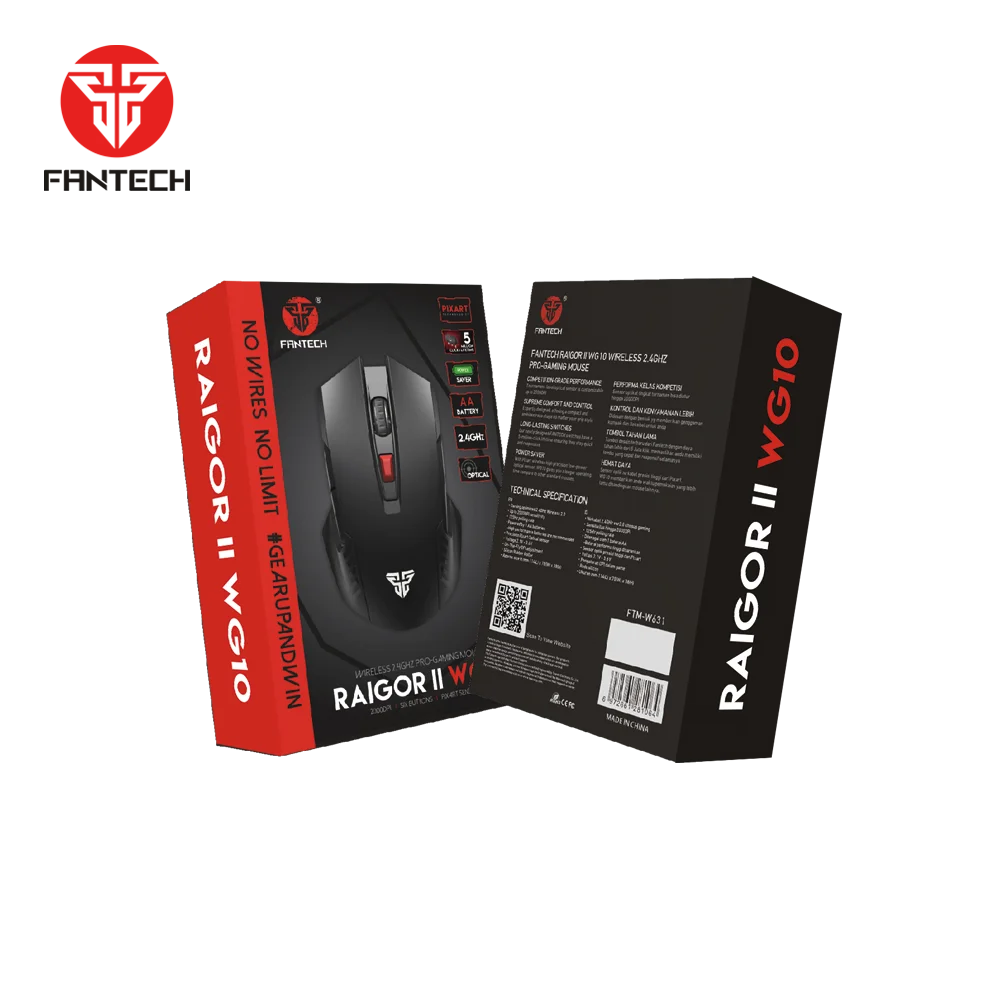 
New Fantech WG10 Portable Mini 2.4GHz Micro Receiver 1AA Battery Wireless Gaming Mouse 