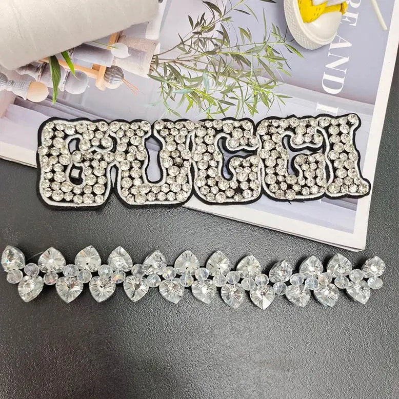 Recommended handmade bead patch beaded rhinestones letter love long strip clothing accessories shoes socks hat ornaments