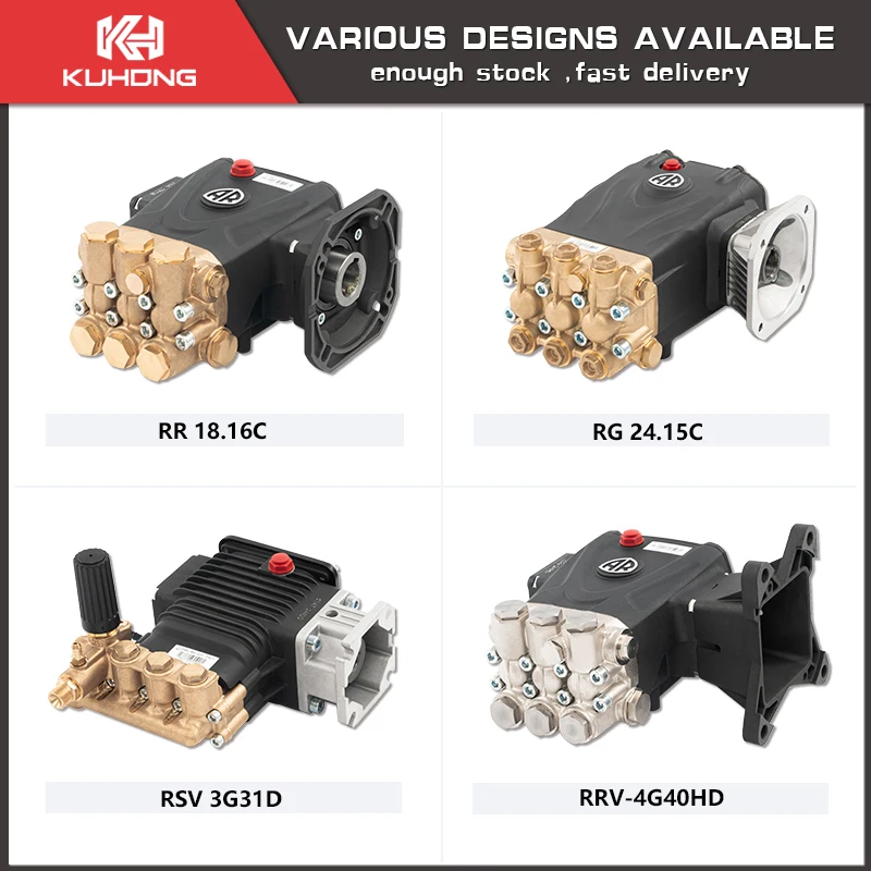 KUHONG 5500w 200BAR AR Pump Portable Triplex Plunger Pump High Pressure Car Surface Washer Pump For Cars