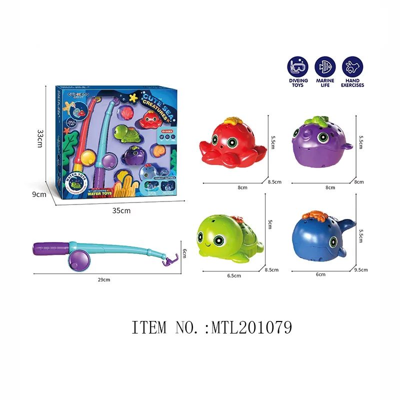 Outdoor Summer Swimming Pool Diving Games Toy Baby Pool Dive Toys Plastic Fishing Game Toys for Kids Play