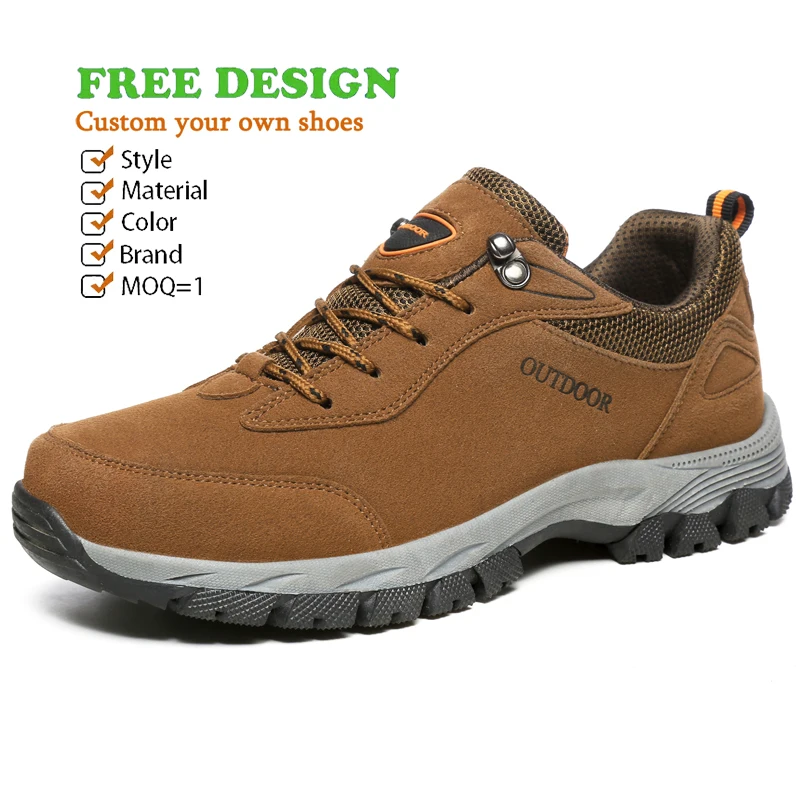 Big Size Solution Mountain Training Rubber Hiking Shoes High Quality Genuine Leather Rock Climbing Shoes Custom