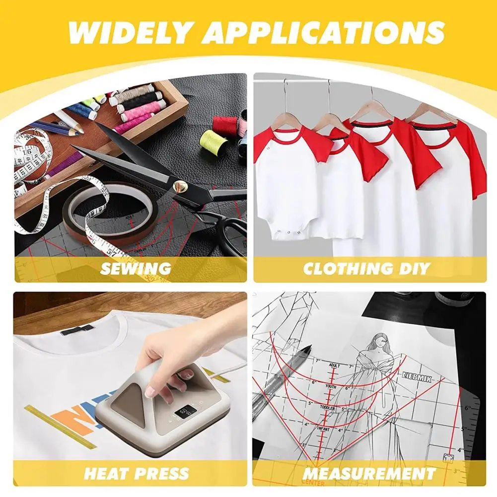 T Shirt Ruler Guide Protective Film Calibration Ruler Round Neck T-Shirt Centering Alignment Tool Tshirt Ruler