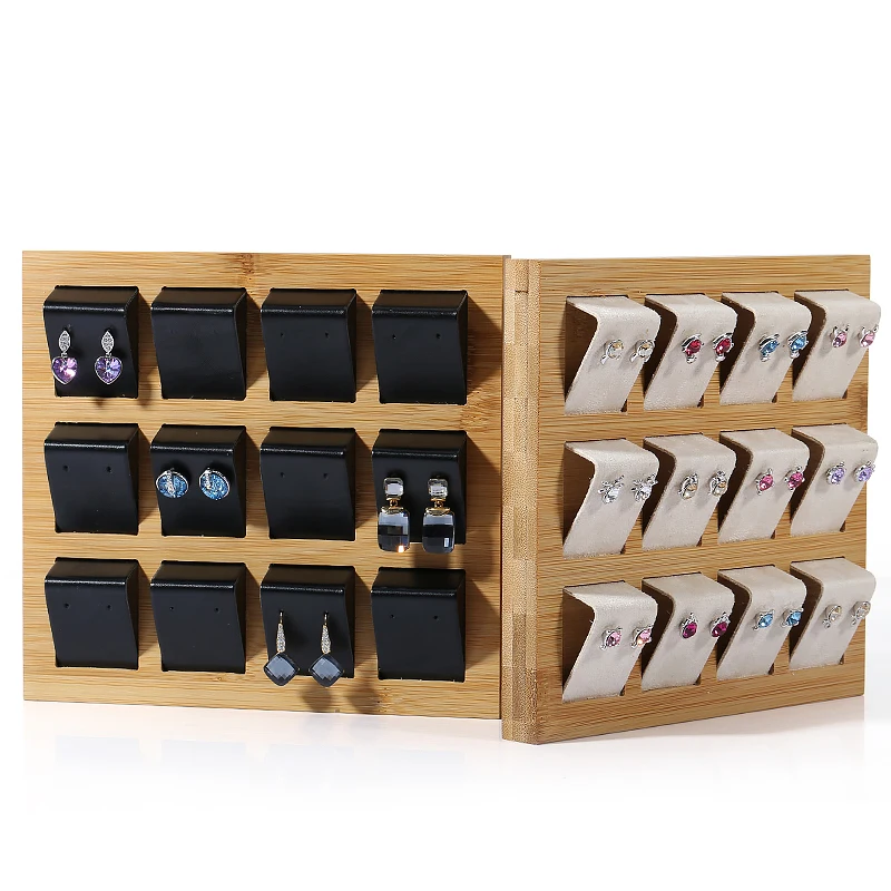 DIGU Custom Wholesale Jewelry Display Stand Leather Velvet Jewelry Storage Earrings Jewelry Display Tray