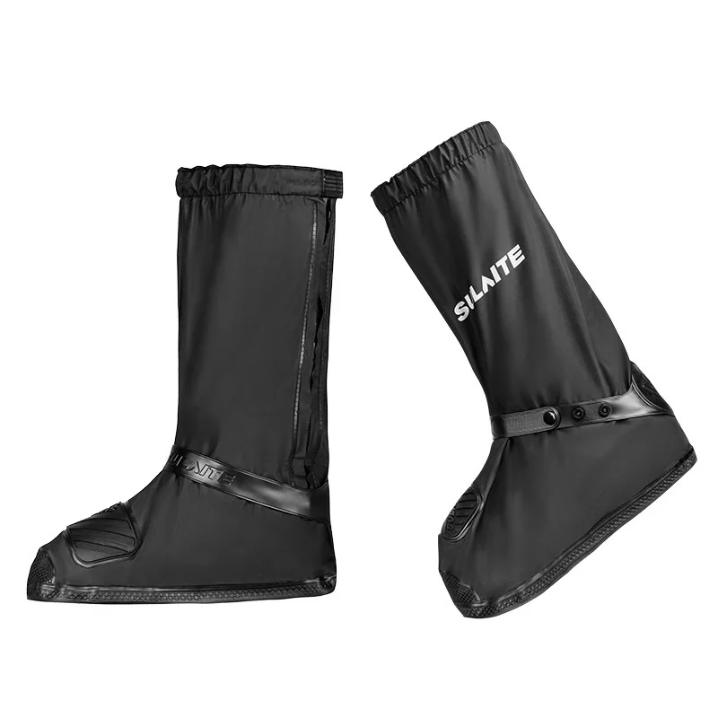 Cycling Rain Shoe Cover For Men And Women Thickened Hanging Block Wear-resistant Tall Outdoor Rain Boots