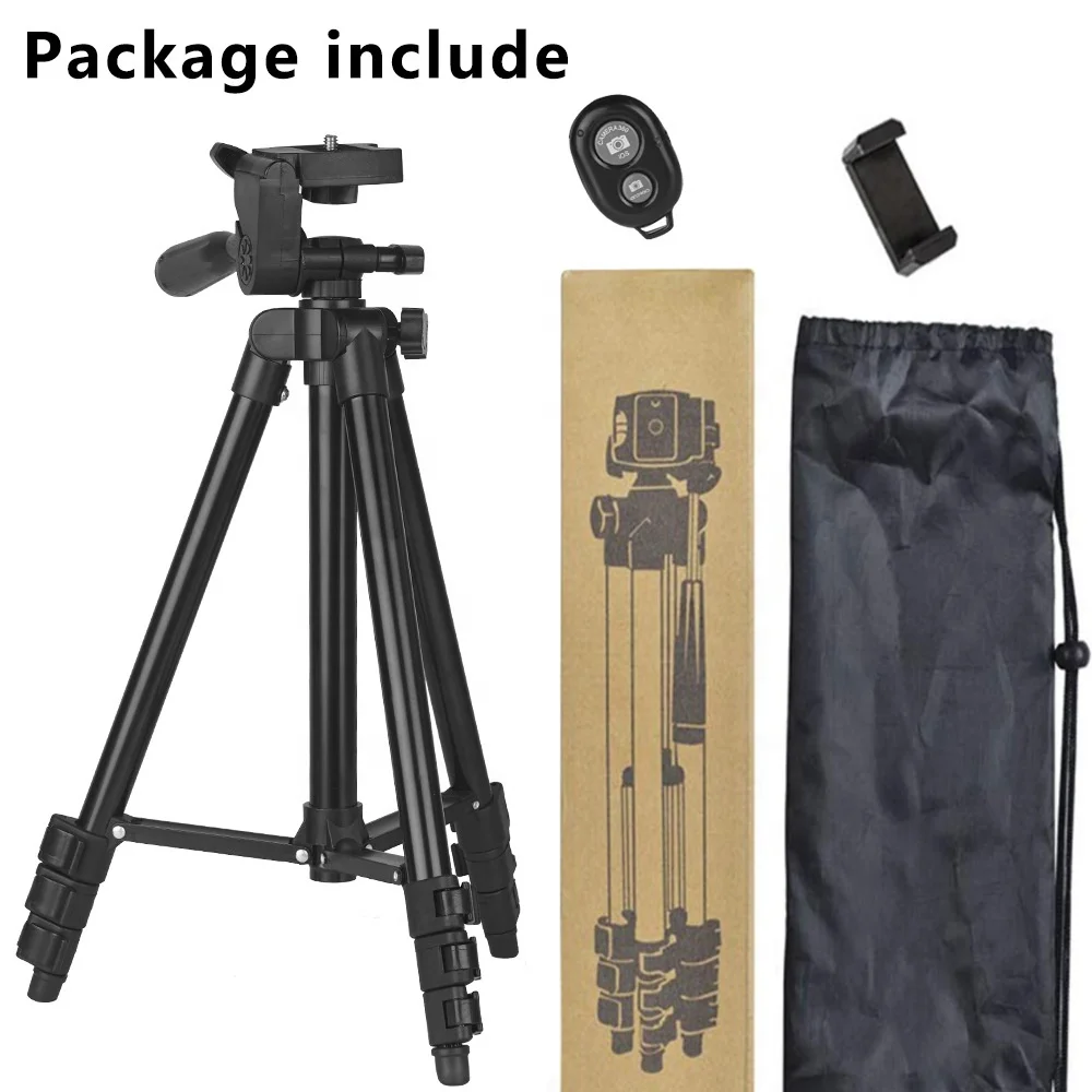 Carry Bag Aluminum alloy mobile phone camera tripod mobile phone live broadcast bracket with rotatable/ Wireless remote control