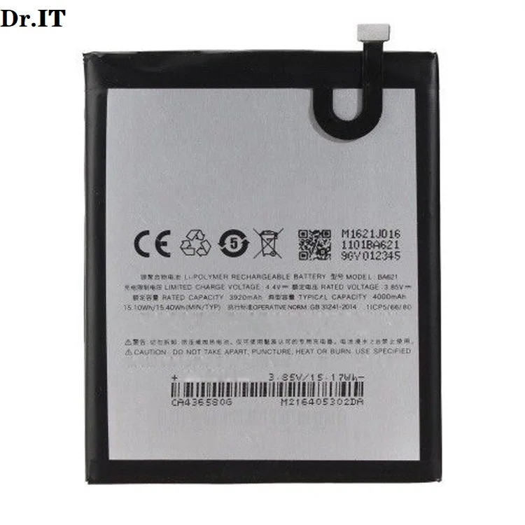 Dr IT China Manufacturer 4300mah Cell Phone Battery Rechargeable Zero Cycle Oem Battery Ba621 For Meizu Meilan Note 5