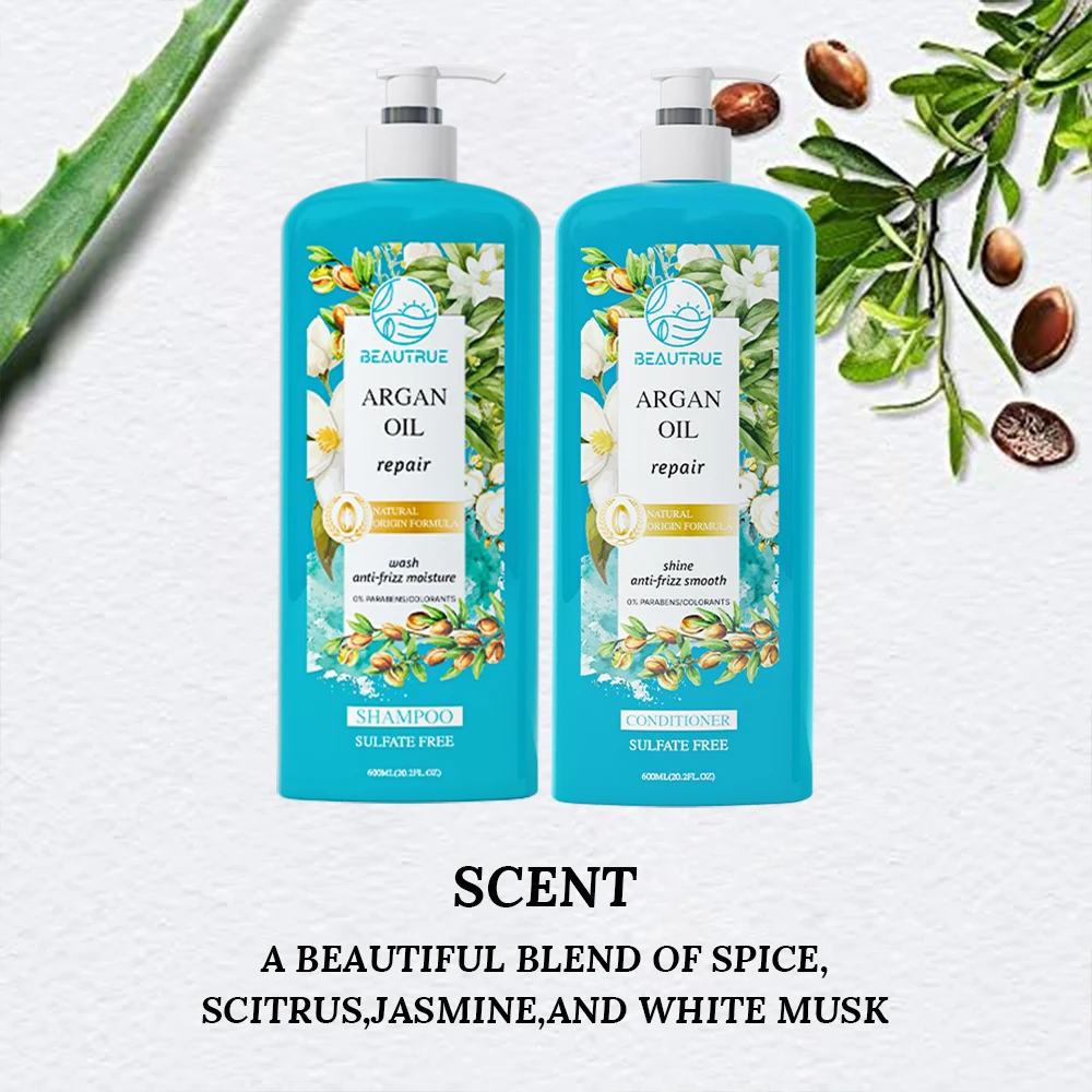 Private Label Beautrue Sulfate Free Natural And Organic Argan Oil Shampoo And Conditioner