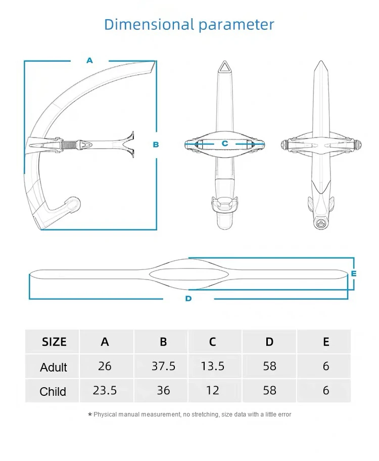 New Design High Quality Wholesale Underwater Scuba Breathing Tube Snorkel for Swimming Training Diving Snorkeling