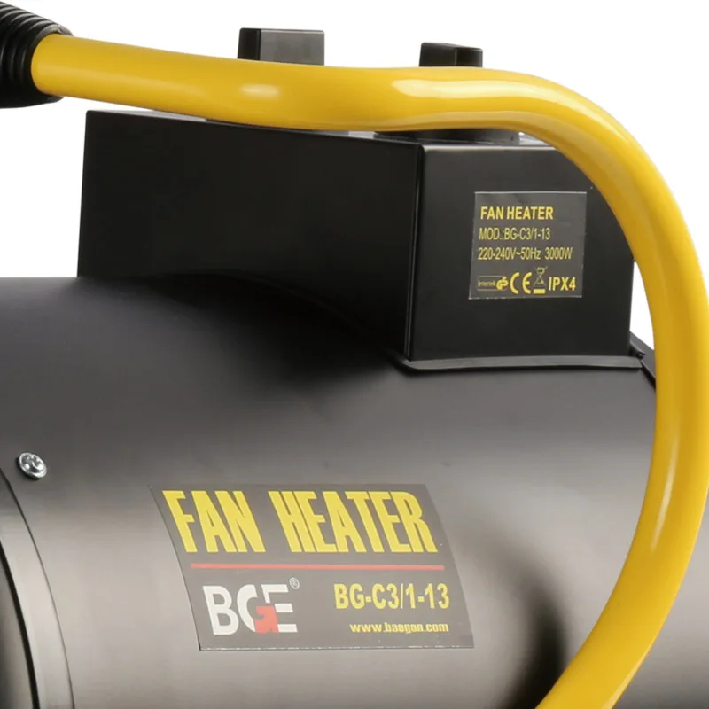 3KW Electric Industrial Fan Heater Space Mini Heaters for Greenhouse Workplace Farm Home