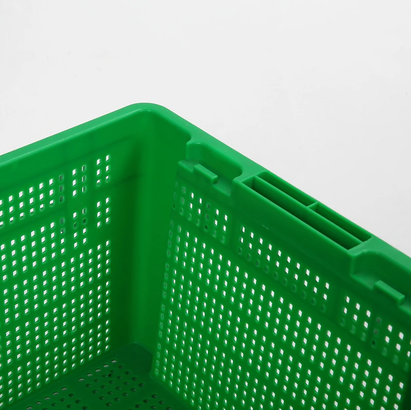 Square Fruit Box Vegetable Shipping Stackable Plastic Bins Mushroom Crate For Meat Moving Container