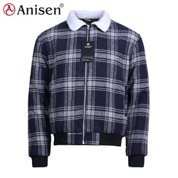 Stock Lots Winter 2020 Custom Cheap Outdoor Men Plaid Hoodies Flannel Fleece Jacket