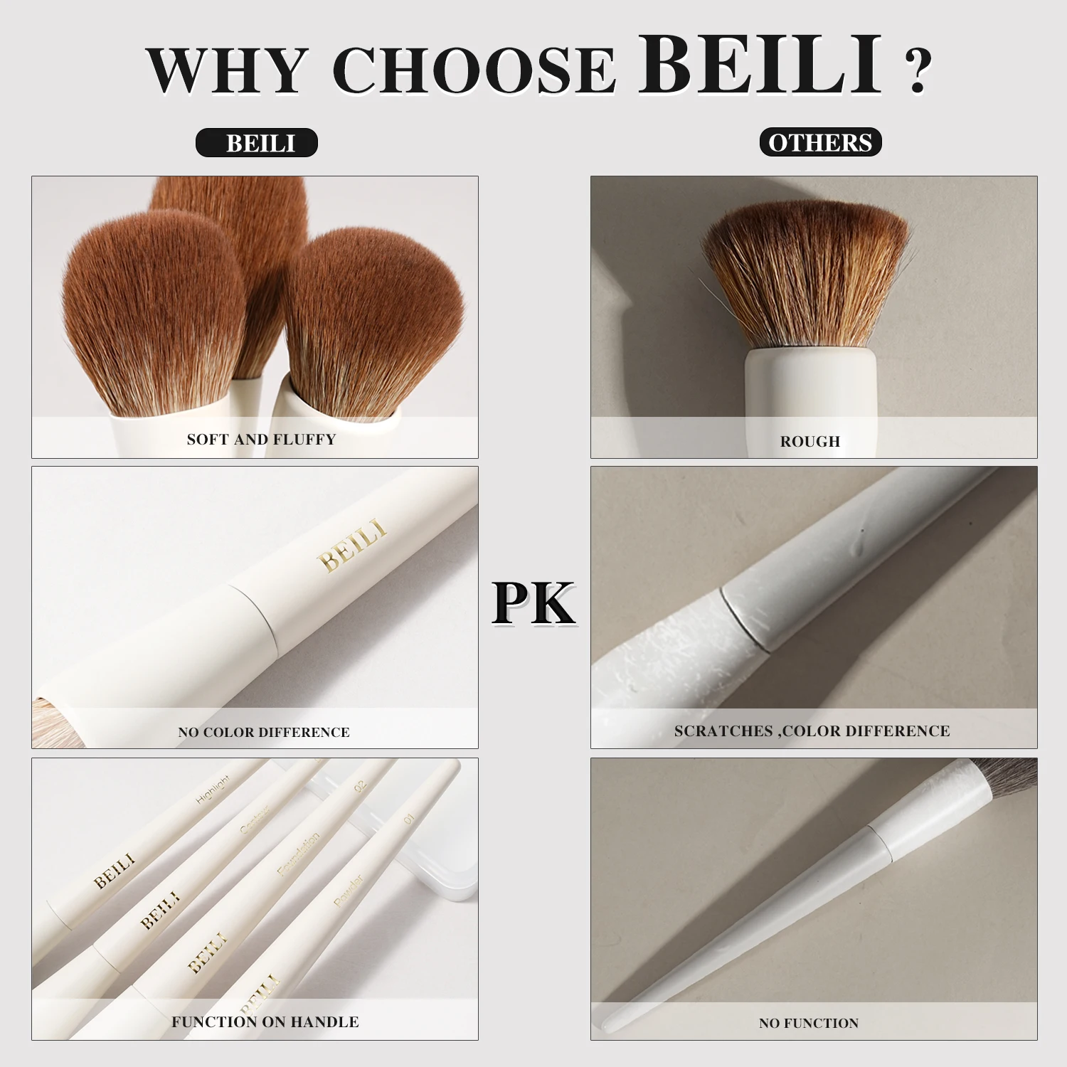 Beauty Accessories Luxury Professional Makeup Brushes Set 15pcs With Beige Wood Handle Vegan Cruelty Free Make Up Brushes