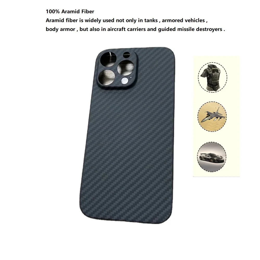 Factory Price Ultra Thin  Aramid Fiber Phone Case  Compatible With Mag safe For iPhone 14 Pro Plus Pro Max Blak/Grey Twill