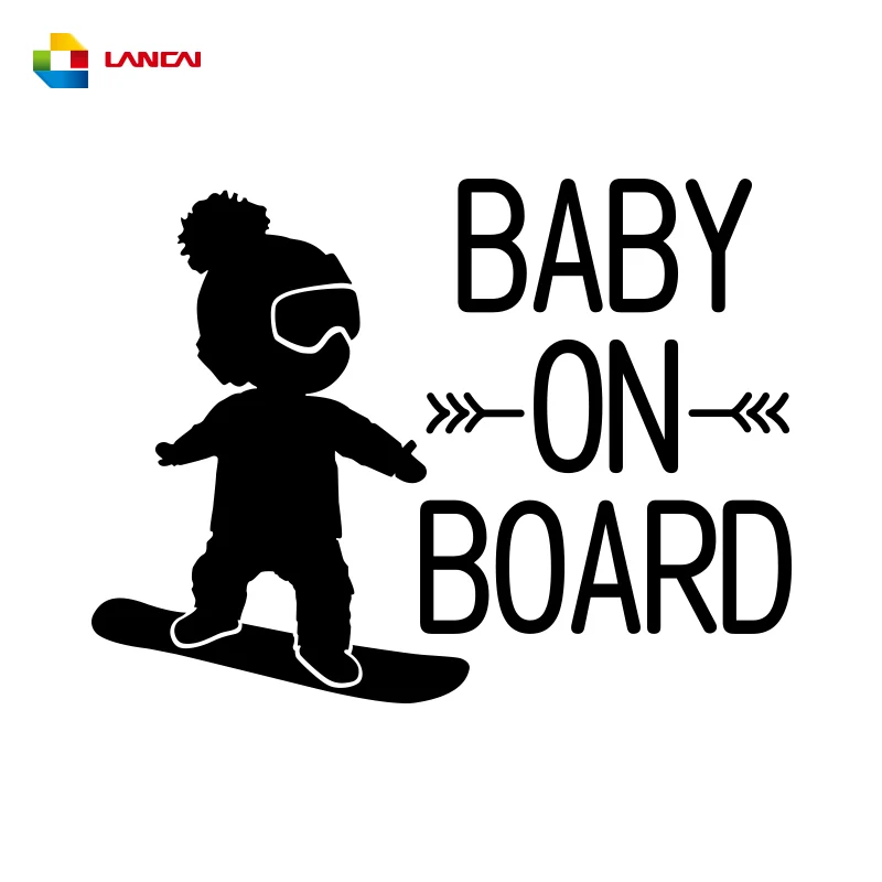 Baby on board personalised stickers baby on snowboard vinyl custom car window decal