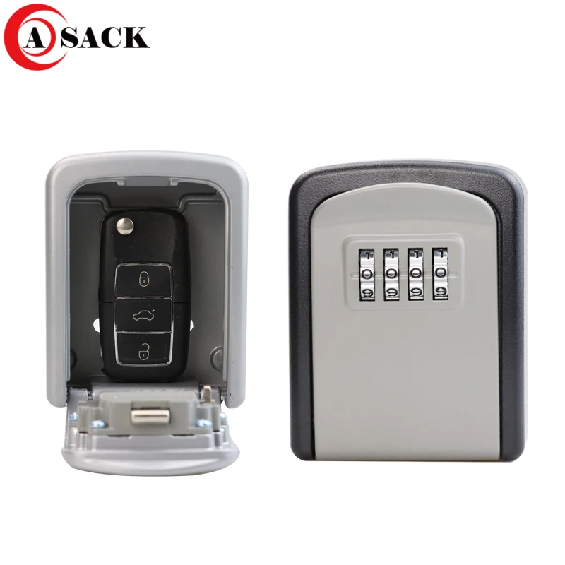 Asack G9 4 Digit Combination Key Storage Lock Box Wall Mounted Safe Box 3 Keys Capacity Weatherproof for outdoor