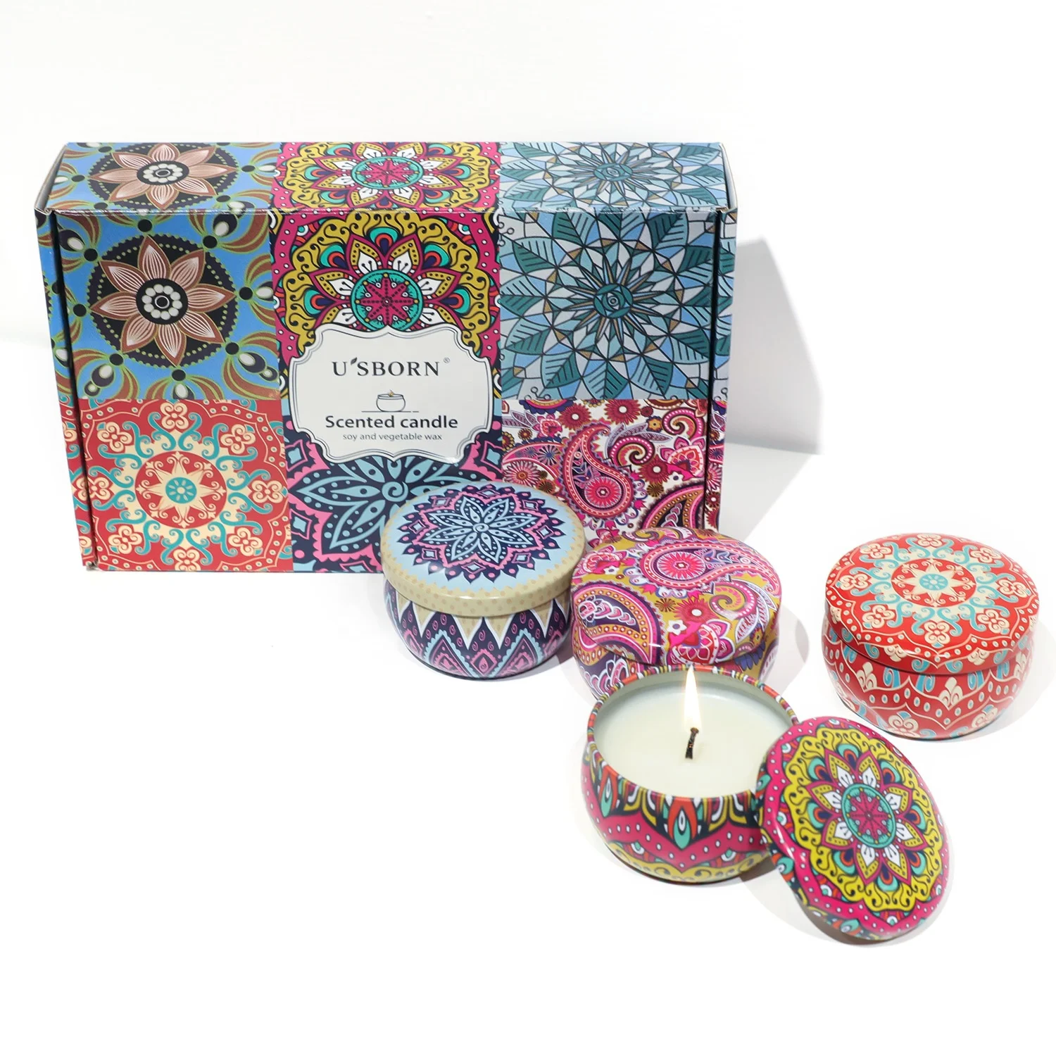 80G 4 Pack Tin scented candle gift set luxury candles soy wax and fragrance