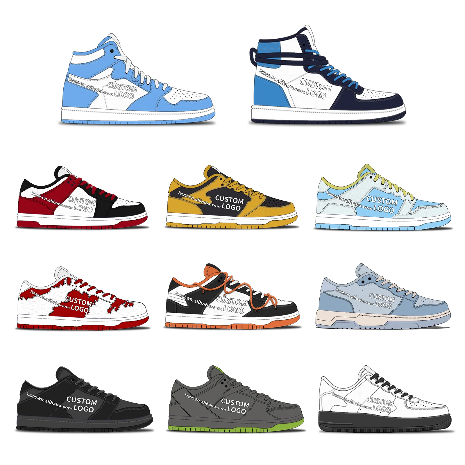 Manufacturer customized new trendy brand thick sole sneakers high quality brand logo casual trendy casual shoes